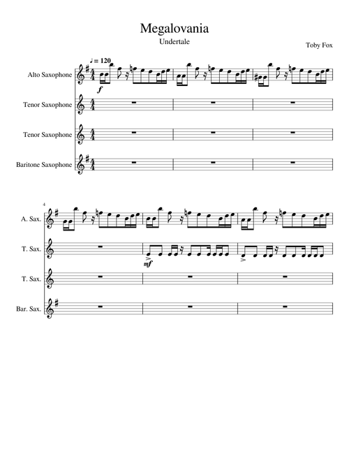 Megalovania Sax Quartet (ATTB)