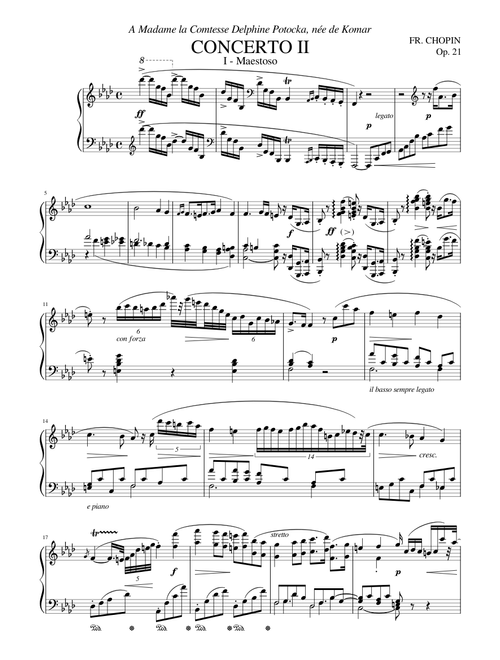 Chopin - Concerto No. 2 In F Minor: I - Maestoso (Piano Solo)