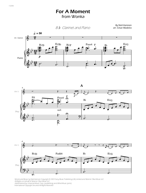 For A Moment (Arr. César Madeira) - Neil Hannon (Clarinet and Piano)