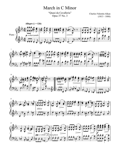 March Opus 37 No. 3 in C Minor, “Quasi da Cavalleria”