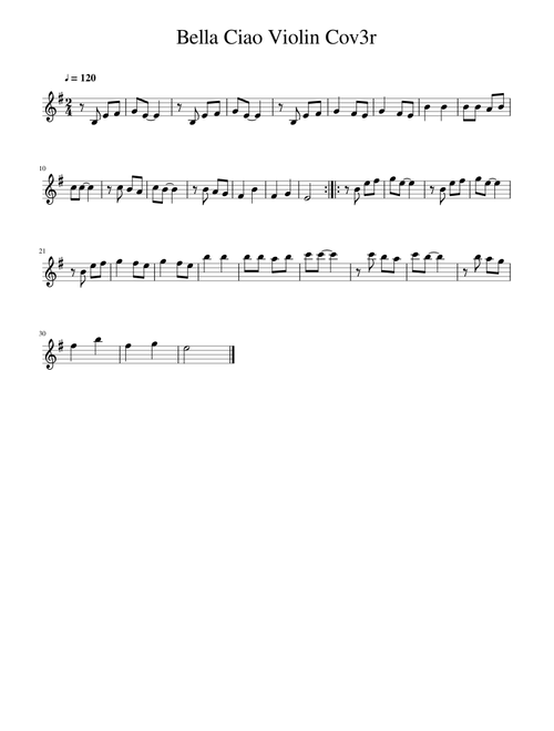 Bella Ciao Violin Cov3r