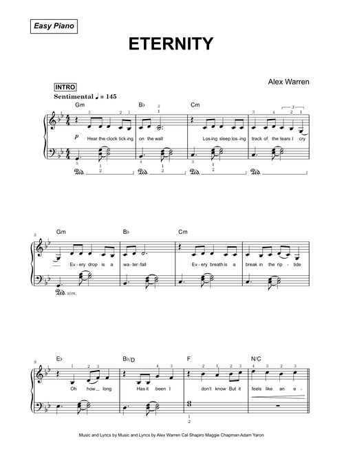 Eternity - Alex Warren (Easy Piano)