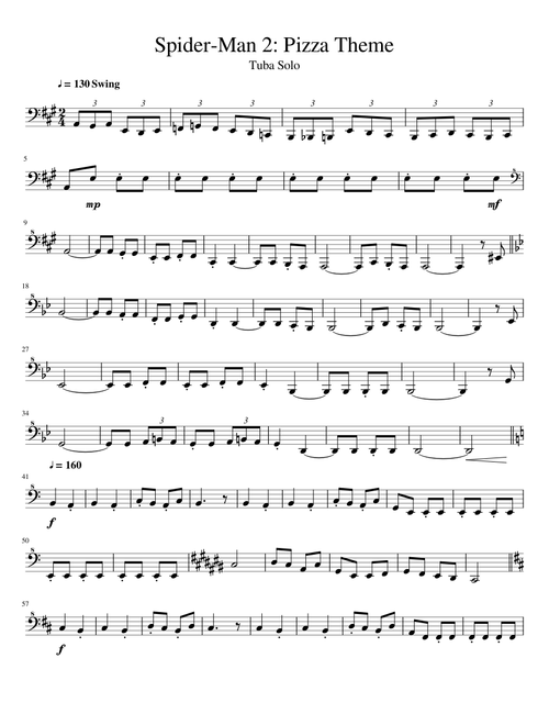 Spider Man 2 Pizza Theme Tuba