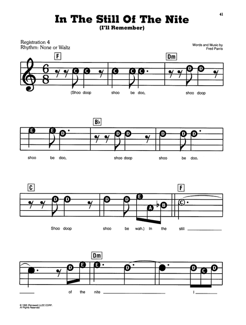 In The Still Of The Nite (I'll Remember) - Five Satins, Boyz II Men (E-Z Play Today)
