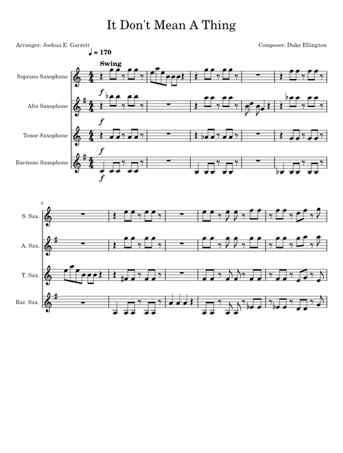 It Don't Mean A Thing (If It Ain't Got That Swing) – Duke Ellington