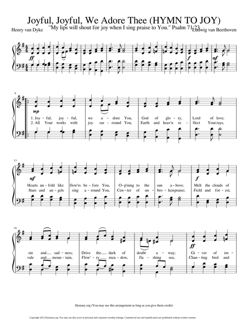 Joyful Joyful We Adore Thee HYMN TO JOY