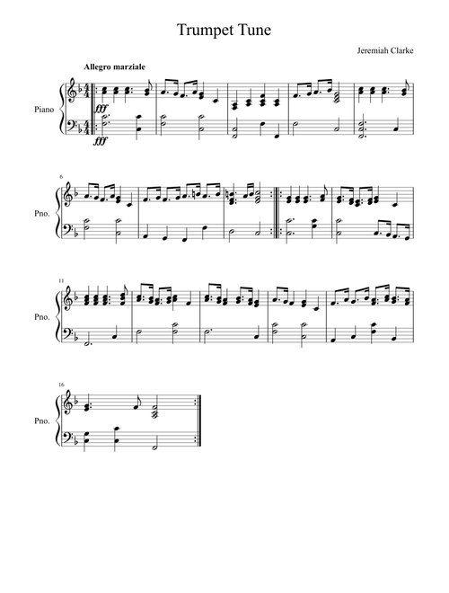 Clarke Trumpet Tune - Piano accomp. for Trumpet