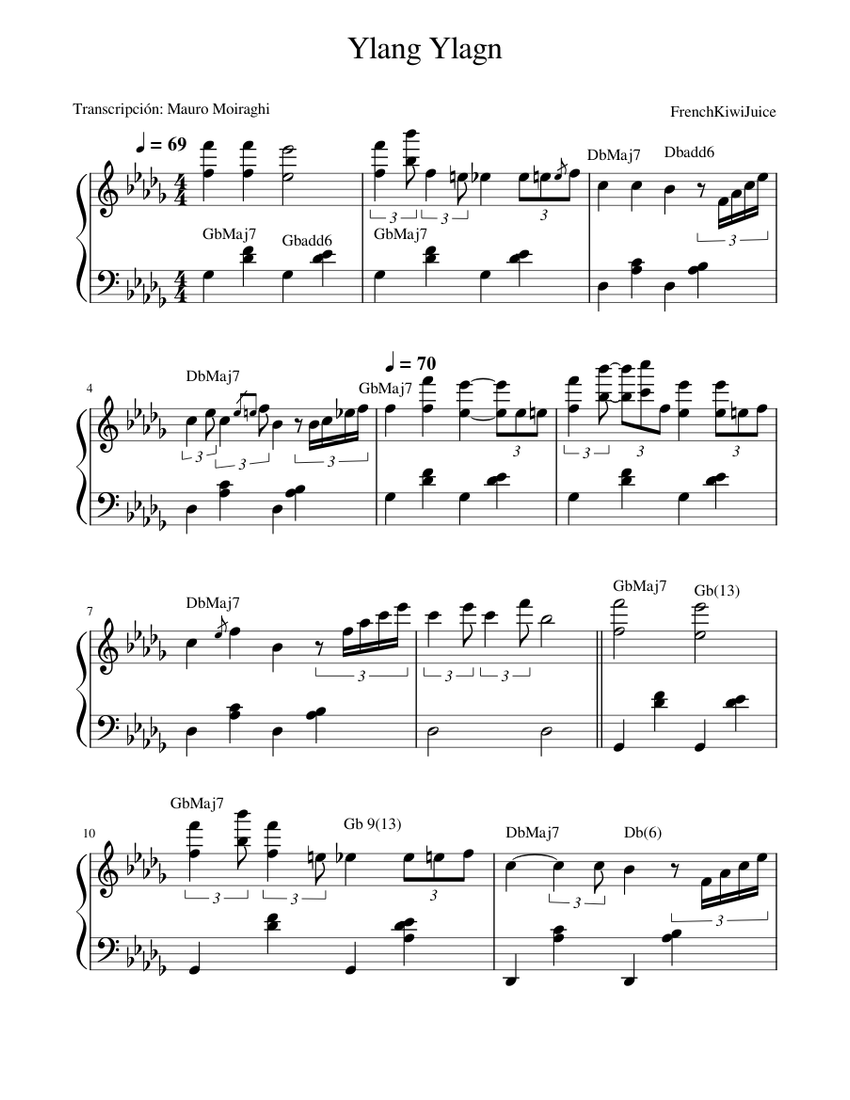 Ylang Ylang FKJ Sheet music for Piano (Solo)