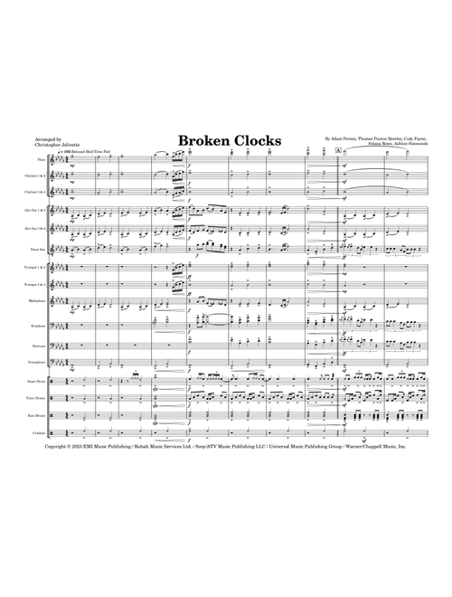 Broken Clocks (Arr. Christopher Jolivette) - SZA (Marching Band)