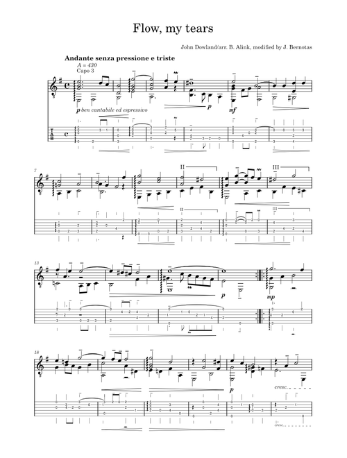 Flow, my tears – John Dowland (arr. B. Alink)