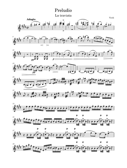 Prelude La traviata – Giuseppe Verdi Preludio