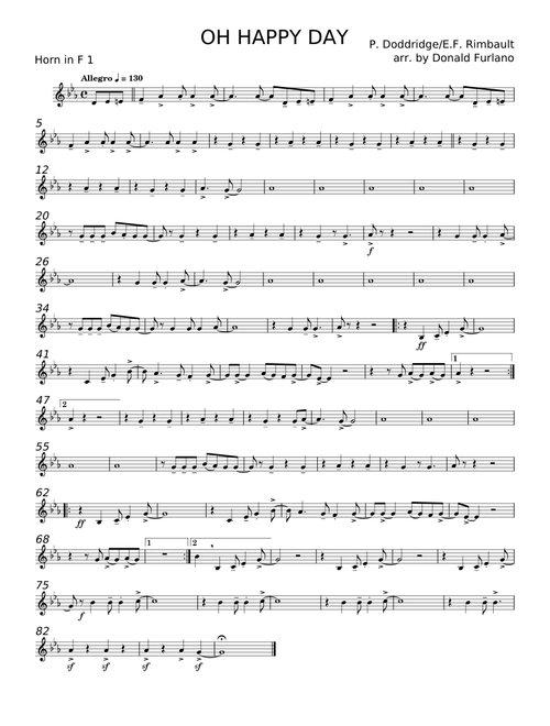 OH HAPPY DAY - P. Doddridge;E. F. Rimbault