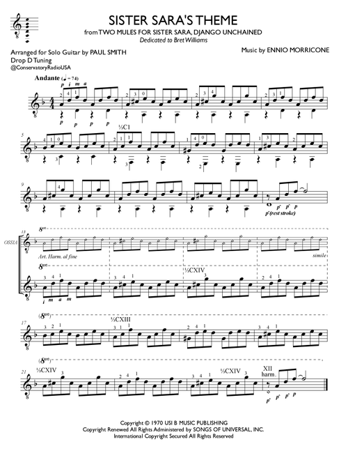 Sister Sara's Theme (Arr. Paul Smith) - Various Artists (Solo Guitar)
