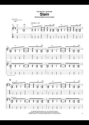 Play Official version of Stain sheet music by Nirvana for Play Official version of Stain sheet music by Nirvana for
