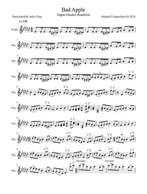 Bad Apple Violin (Teppei Okada's Cover)