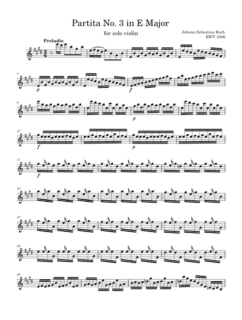 クラシック Bach;Partita for Solo Violi Buy Partita #2 (BWV1004) Online at $18.99 - Flute World