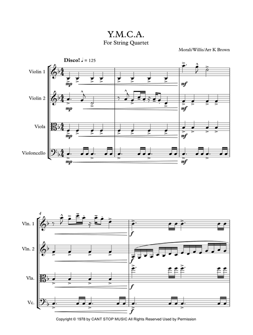 Y.m.c.a. (Arr. Katie Brown) - Village People (String Quartet)