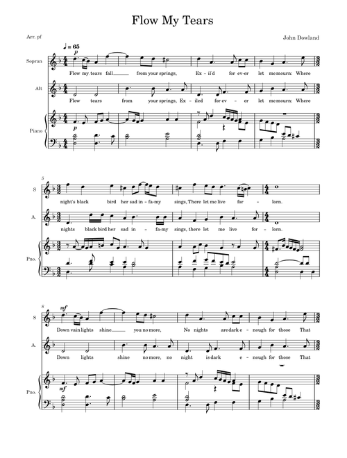 Flow My Tears, Dowland, SA