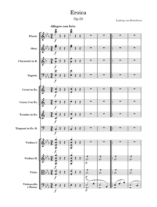 Ludwig van Beethoven - Symphony 3, in E flat Major, 1st Movement