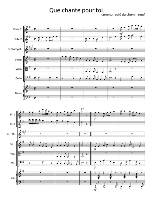 Que chante pour toi