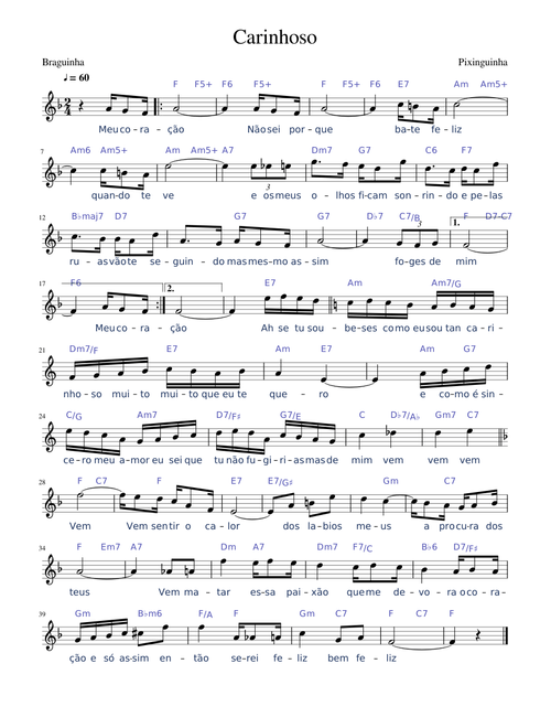 Carinhoso (com letra) - Pixinguinha