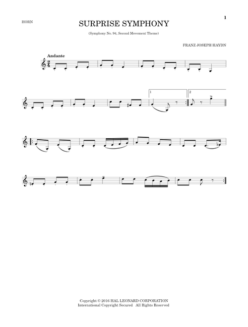 The Surprise Symphony - Franz Joseph Haydn (French Horn Solo)