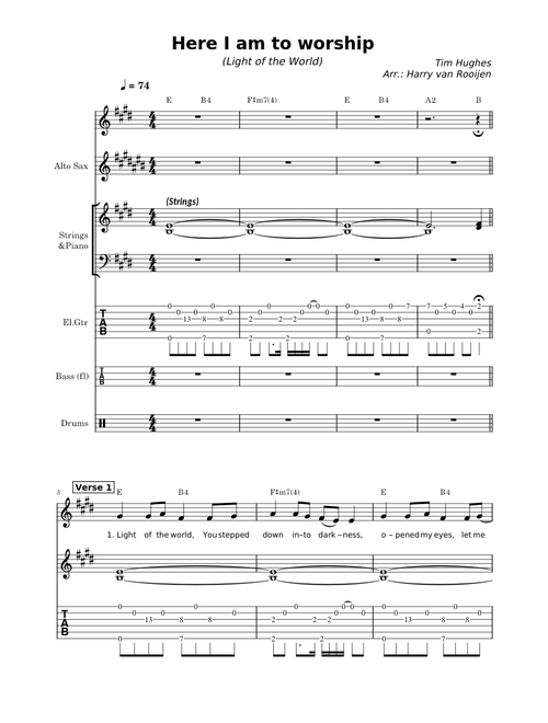 Here I Am To Worship - Chris Tomlin (Tim Hughes) BAND ARR. / Opwekking 595 - Licht van de Wereld