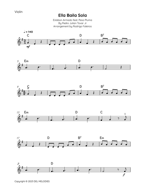 Ella Baila Sola (Arr. Rodrigo Faleiros) - Pedro Julian Tovar Jr (Violin Solo)