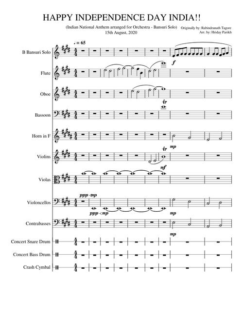 Indian National Anthem (Jana Gana Mana) - With Flute - HP