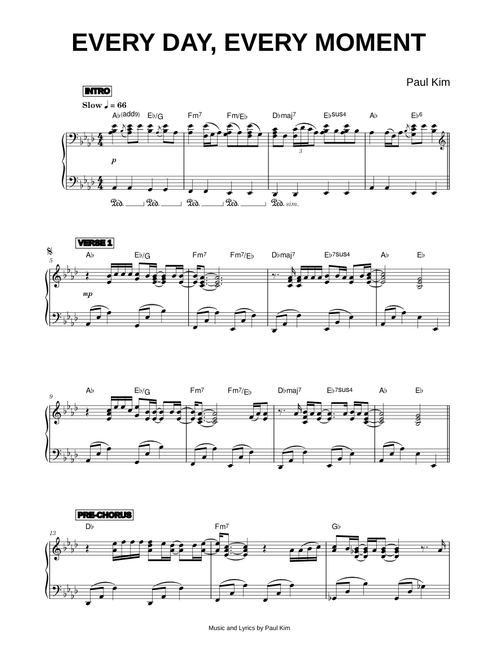Every day, Every Moment - Paul Kim (Piano)