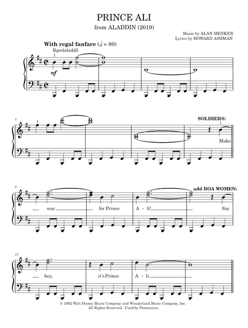 Prince Ali (from Disney's Aladdin) - Will Smith (Easy Piano)