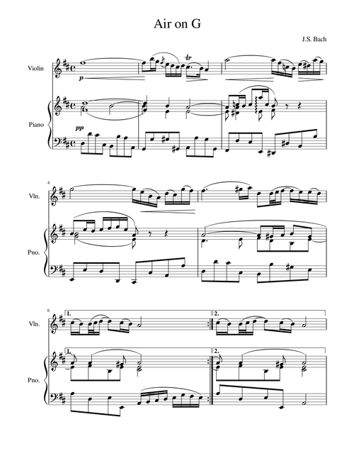 Air on G (Arr. Alan Ng) - J.S. Bach (Violin and Piano)