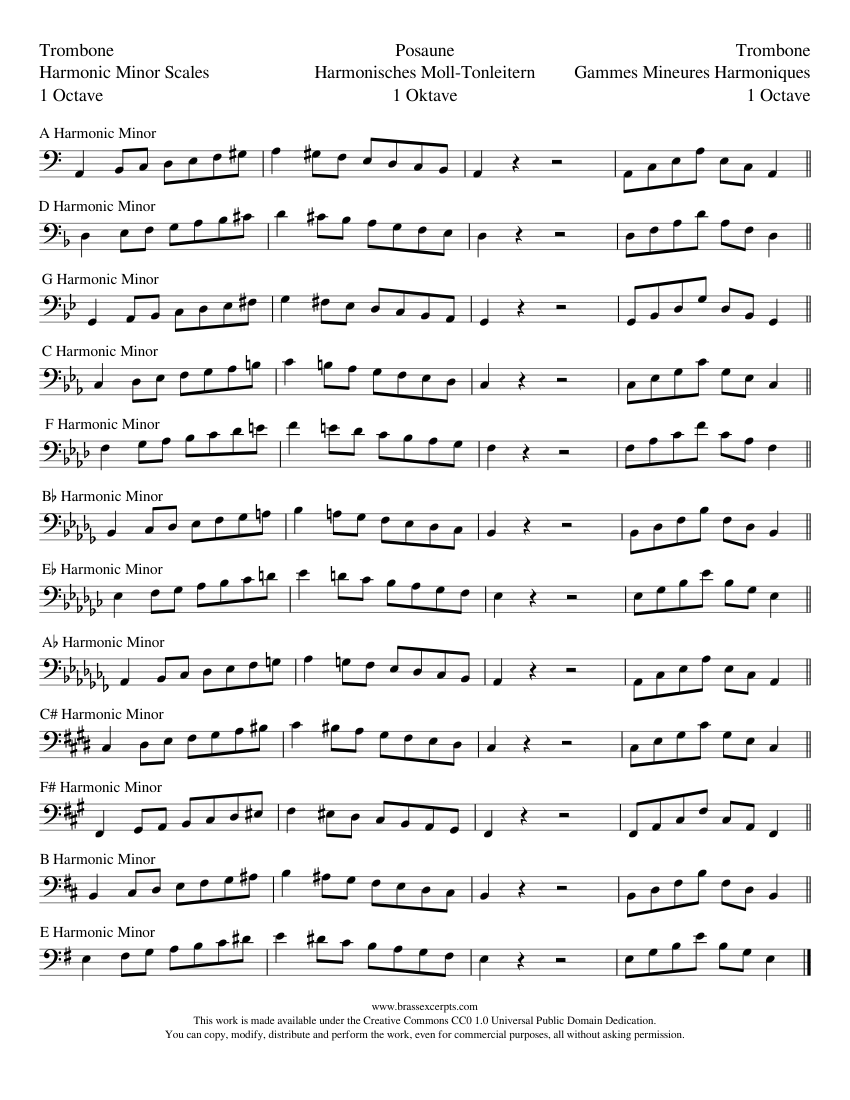 Harmonic Minor Scales Sheet Music for Piano (Solo) easy | MuseScore.com