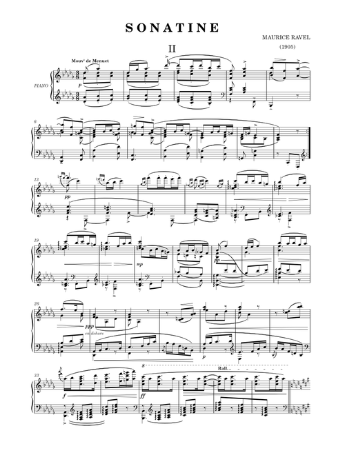 Ravel - Sonatine - II. Mouvement de Menuet