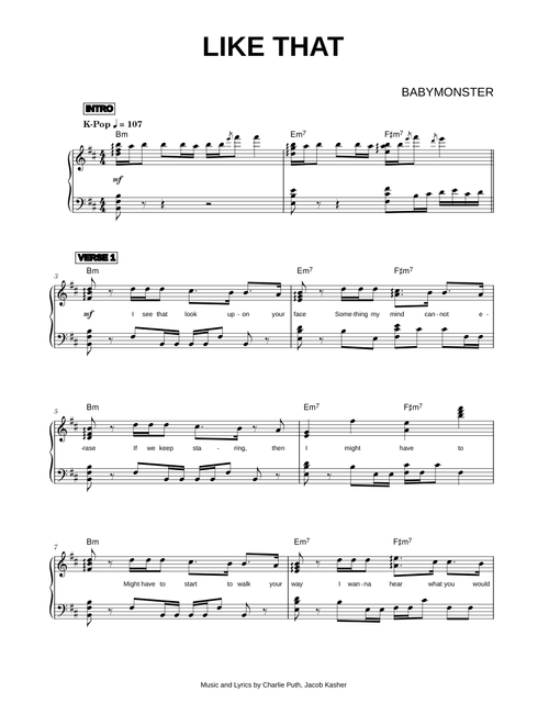 LIKE THAT - BABYMONSTER (Piano)