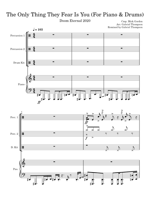 The Only Thing They Fear Is You (For Piano & Drums)