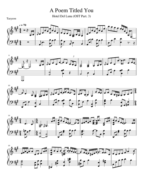 A Poem Titled You - Piano Sheet Music