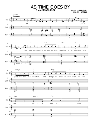 As Time Goes By - Herman Hupfeld Sheet Music with Chords for Piano