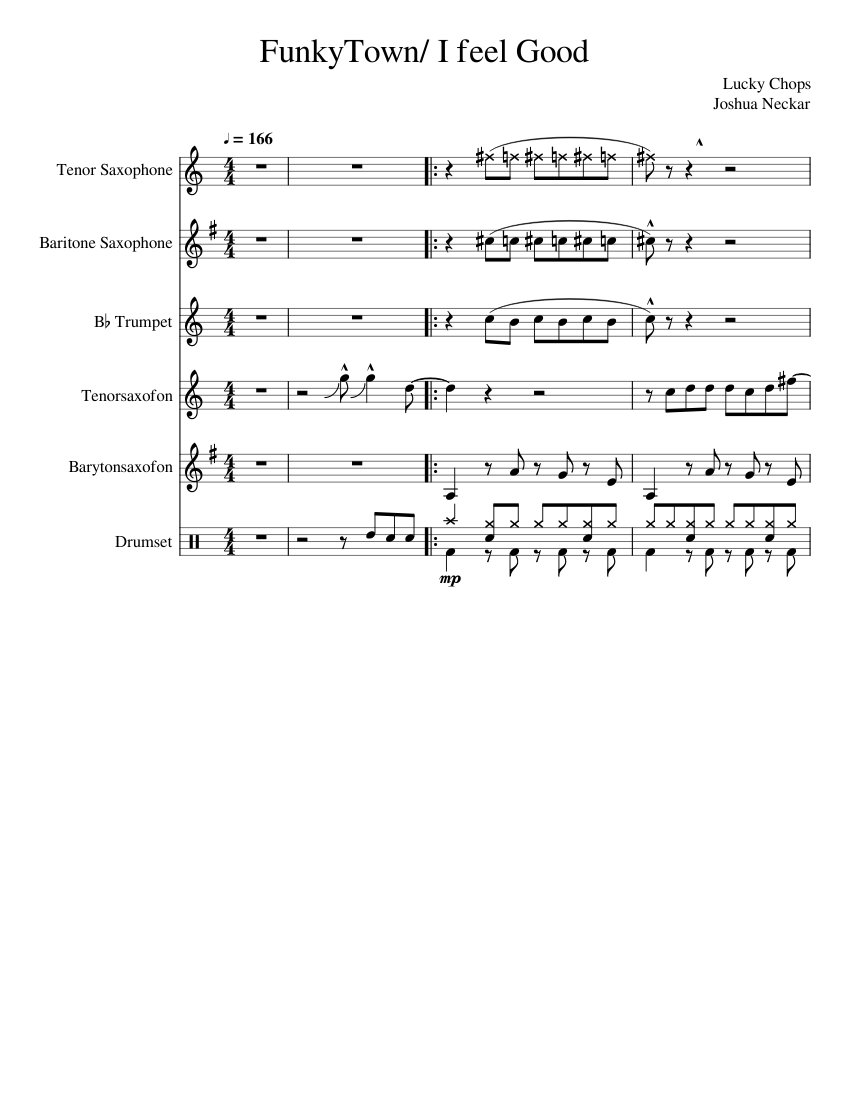 i feel good (lucky chops rip off) Sheet Music for Saxophone tenor ...