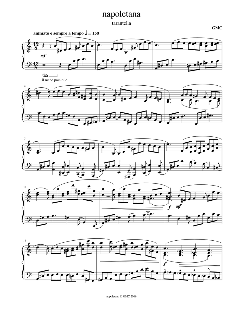 napoletana Sheet Music for Piano (Solo) | MuseScore.com