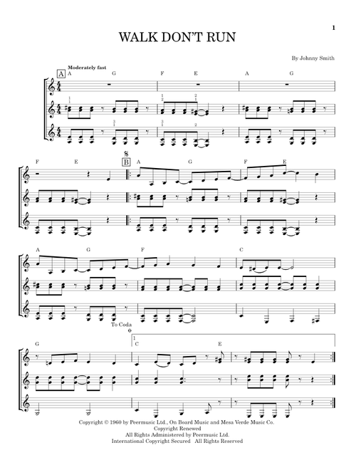 Walk Don't Run - The Ventures (Guitar Ensemble)