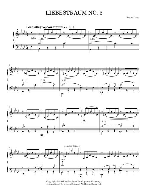 Liebestraum No. 3, S. 541/3 - Franz Liszt (Piano Solo)