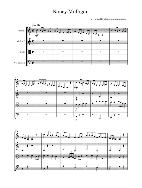 Nancy mulligan – Ed Sheeran chamber arrangement