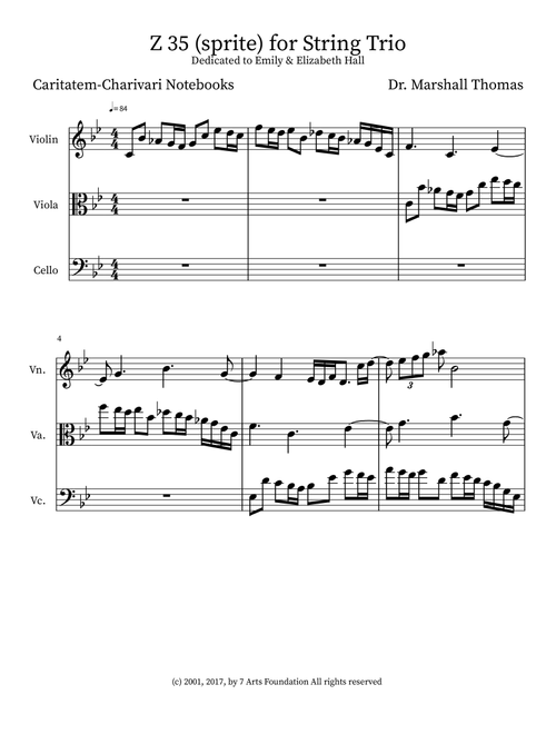 Z 35 (sprite) for String Trio - Celebrity Chamber Players (Small Ensemble)