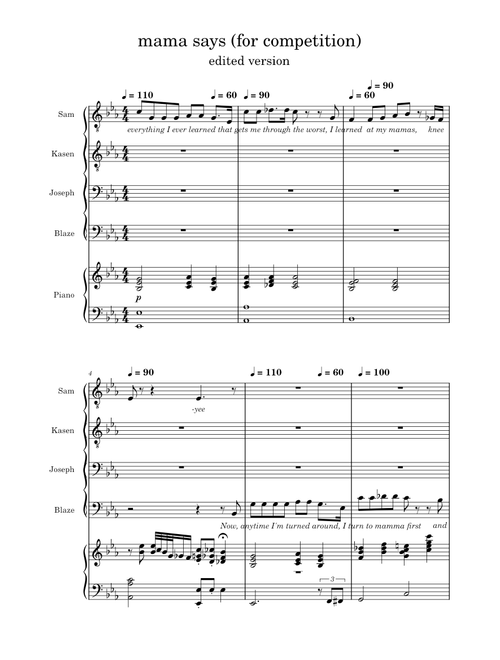 Mama Says – Dean Pitchford, Footloose Musical, Tom Snow