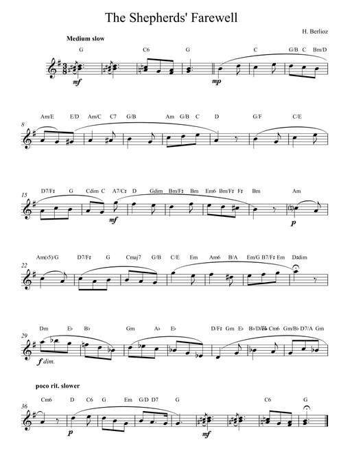 The Shepherds Farewell - Hector Berlioz (Lead Sheet - Fake Book)