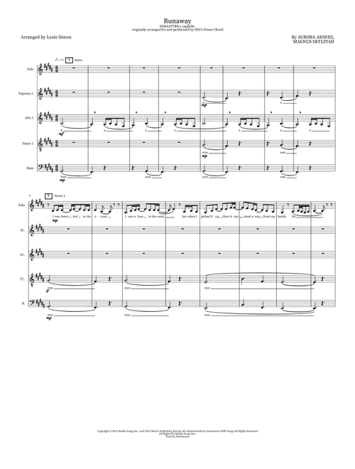 Runaway (Arr. Lexie Simon) - Aurora (Choral)