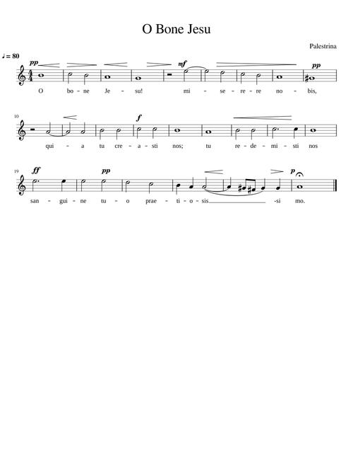 O Bone Jesu, Palestrina (soprano)