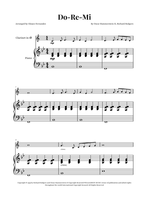 Do-Re-Mi (Arr. Glauco Fernandes) - Various Artists (Clarinet and Piano)
