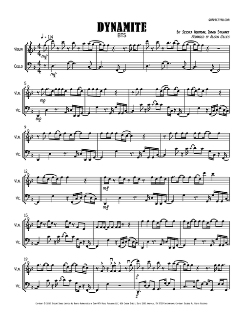 Dynamite (Arr. Alison Gillies) - BTS (Instrumental Duet)